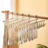 Hangers 8pcs A Row Plastic Clothes Drying Hanger Windproof Clothing Rack 8 Clips Sock Laundry Airer Underwear Socks Holder