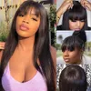 Synthetic Wigs Straight Lace Wigs with Bangs Synthetic Long for Black Women Heat Resistant Fibre Cheaper Natural Wig Daily Use 230227