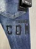 Jeans da donna New D9855 Toppa con occhiello in cotone premium per uomo e donna Jeans skinny in denim blu e jeans strappati Z230728