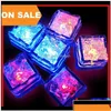 Украшение вечеринки Aoto Colors Mini Romantic Luminous Artificial Ice Cube Flash Led Light Wedding Hust Drop Home Garden Fes DH6TM