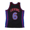 Julius Erving 76erssバスケットボールジャージーフィラデルフィアススローバックジャージブルーホイットルレッドサイズs-xxl