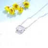 Strands Strings Kuololit 2CT Emerald cut Necklaces For Women Solid 925 Sterling Silver Bezel set Necklace for Engagement Bridal Gift 230727