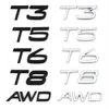 3D AWD T3 T5 T6 T8 Logo Distintivo Dell'emblema Della Decalcomania Autoadesivo Dell'automobile per Volvo C30 V40 V60 S40 S60 XC60 XC90 XC40 S80 S90 S80L S60L Auto Stying305I