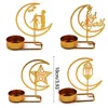 Świeczaste uchwyty arabski metalowy księżyc Złoty uchwyt dekoracyjny sztuka