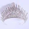 Luxe Hemelsblauw Kristallen Kroon Haaraccessoires Tiara Voor Vrouwen Bruiloft Bruids Rood Rood Groen Strass Kroon Haar Sieraden