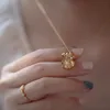 Charms guldpläterade skal charmhalsband för ung kvinna söt fest bröllop smycken sötvatten pärlhänge choker gåva 230727