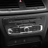 Console de fibra de carbono painel de cd decoração capa guarnição ar condicionado quadro de controle adesivo para audi q3 2013-20182614
