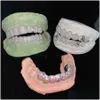 Diamant-Fassung, Anhänger-Halsketten, maßgeschneiderte Dental-Grills, Iced Out Sterling Silber, echter Goldschmuck, Zick-Zack-Fassung, Vvs-Moissanit-Diamanten, Zähne Gr Otd2C