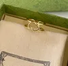 Pierścienie zespołowe projektantów dla mężczyzn marka Letter mosiężna pusta pierścionka stalowa pieczęć 18k złota platowana para biżuterii