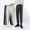 Men's Pants Korean Fashion Slim Solid Color Classic Style Gray Khaki Business Casual Male Youth Suit Trousers