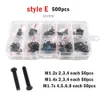 Tool Parts 650 300pcs M1.2 M1.4 M1.7 M2 M2.5 M3 M4 Black Mini Micro Phillips Cross Pan Round Head Screw Switch Bolt and Nut Set Box Kit 230727