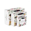 Present Wrap 10st/Lot Vintage Flamingo Forest Rich Bird Handväska med rep Multifuntion Festival Bag Handtag Party Supply