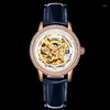 Wristwatches Carotif Top Fashion Mechanical Women's Wrist Watches Waterproof Elegant Original Ladies Skeleton Watch