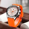 Wristwatches Fashion Chronograph Men Watches Top Brand Luxury Silicone Band Sport Wristwatch Business Quartz Clock Waterproof Montre Homme 230727