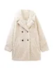 Pelliccia da donna Pelliccia sintetica TRAF Moda donna Spessa calda Cappotto doppiopetto in pelliccia sintetica Tasche a maniche lunghe vintage Capispalla femminile Cappotto chic HKD230727