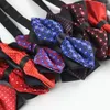 Bow Ties Novelty Red Blue Dot Plaid Geometric Yarn-dyed Polyester Bowtie For Man Woman Daily Wear Wedding Accessories Wholesale