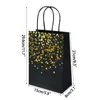 6 Pçs Black Bronze Dot Kraft Gift Bag Embalagem de Presente de Aniversário de Casamento Sacola de Compras Portátil Suprimentos para Chá de Bebê 15x21x8cm L230620