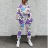 Dames Hoodies Trainingspak Dames Mode Tweedelige set Pak Outfits Bloemenprint Casual Sport Vrouw Herfst