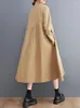 Abiti casual 2023 primavera estate moda donna coreana abito abiti larghi taglie forti stampa patchwork manica lunga donna