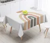 Toalha de mesa estilo toalha branca arco-íris capa de mesa anti-mancha à prova d'água retangular decoração de casamento R230727