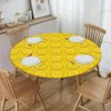 Tableau de nappe rond installée Protecteur Couvre en verre doux Bloc de jouets jaunes Bloc anti-calcul