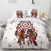 Ensembles de literie Lettre Dreamcatcher 3d Set Fantasy Feathetr Mandala Ensembles de housse de couette de luxe Couette Linge de lit Queen King Taille unique 230727