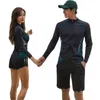 Pianki Skursowe miłośnicy podzielonej kombinezony nurkowe w kombinezonie Długie rękawy Surf Surf Suncreen Styl Styl Soft Swimsuit Spit Surfing Suit 2307727