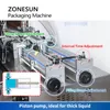 ZONESUN Semi automatique bec verseur Machine d'emballage liquide remplissage pour animaux de compagnie jus Sauce vis capsuleuse pompe à Piston ZS-GTSP2