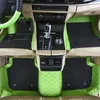 Tapis de sol de voiture sur mesure Matériau écologique en cuir double couche spécifique pour un vaste modèle de voiture et faire 3 pièces Ensemble complet Mat174a