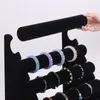 Smyckestativ stor sammet grå/svart 5 nivåer/lager armband hylldisplay rack butik dedikerad avancerad swing support stall 230727