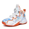 Girls Boys Breathable Basketball Shoes Children Sports Sneakers Blue Orange Casual Trainers For Kids