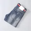 Designer Luxury Jeans pour hommes couleur unie bijou lavage bleu lettre top ligne patch imprimé moto rétro couleur stretch pantalon décontracté