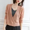 Women's Knits Knit Cardigan Women Ice Silk Knit Outside Short Sleeves Summer Sun Protective Clothing Hollow Thin Small Shawl