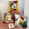 Kissenbezug im Picasso-Stil, bestickt, dekorative Kissenbezüge, abstrakte kreative Dekoration für Zuhause, Sofa, Auto, 230727