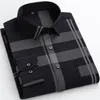 Men's Casual Shirts Plus Size 6XL 5XL mens Casual Elastic Long Sleeve Printed Shirt Soft Regular Fit Fashion Thin High Quality Business Dress Shirt 230727