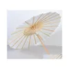 Umbrellas 60Pcs Bridal Wedding Parasols White Paper Beauty Items Chinese Mini Craft Umbrella Diameter 60Cm Sn4664 Drop Delivery Home Dhus7