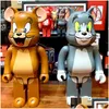 Action Toy Figures Bearbrick 400% Violence Panda and Mouse Doll Building Block Bear Hand -gjorda dekorationer Toys Drop Delivery Gift DH0YW