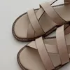 Sandalen Maxdutti Mode Schuhe 2023 Kreuzgurt Retro Römische Damen Damen Leder Bequeme atmungsaktive Flache