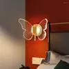Luminária de parede LED moderna minimalista borboleta decoração para casa iluminação do quarto