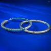 Hoop Earrings Vinregem Vintage Style Big Bling Lab Sapphire Gemstone For Women 925 Sterling Silver Fine Jewelry