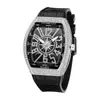 Wristwatches Brand Men's Diamond Watch Luxury Waterproof Leather Strap Banquet Hand Clock Non Mechanical Trend Business Quartz Wristwatch