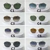Hexagonala solglasögon för män kvinnor glas lins retro solglasögon metall ram märke glasögon hög kvalitet
