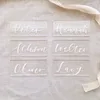 Greeting Cards 20 50pcs Rectangular Acrylic Place Tiles DIY Wedding Decoration Laser Cut Plain Place Guest Names Modern Calligraphy Plexi Glass 230728