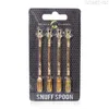 Hurtowe 4PCS na kartę Złotą srebrną Rainbow Color Metal łyżkę do sniffer snoorter snorf snorter proszkowy łyżka palenia akcesoria