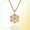 Iced Out Snowflake Pendant Halsband Män lyxig designer Mens Bling Diamond Snowflakes Pendants Gold Silver Flower Necklace Jewelr7369738