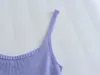 Tanques de mujer Camis BMZRLJY Pure Desire Temperament Sexy Primavera y verano Purple Laceup Lace Edge Decoración Chaleco de tirantes de punto Top Mujer 230727