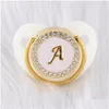 Sucettes# 0-12 Mois De Luxe Blanc Diamant Bébé Sucette De Qualité Alimentaire 26 Lettres Sile Orthodontique Factice Cristal Mamelon Slee Soother31 Dh0Zt