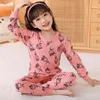 Пижама мальчики пижамы комплекты хлопковые девочки для девочек Осень зимняя детская одежда для детей с длинным рукавом для детей 4 6 8 10 12 14 лет 230728