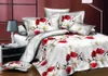 Ensembles de literie Haute Qualité 3d Ensemble De Luxe Rose Fleur tigre loup King Size Housse De Couette Taies D'oreiller Lit Vêtements Adulte Ropa De Cama 230727