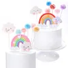 Other Festive & Party Supplies Heart Rainbow Cloud Cake Toppers Pompom Decor For Wedding Birthday Baby Shower Cakes2661